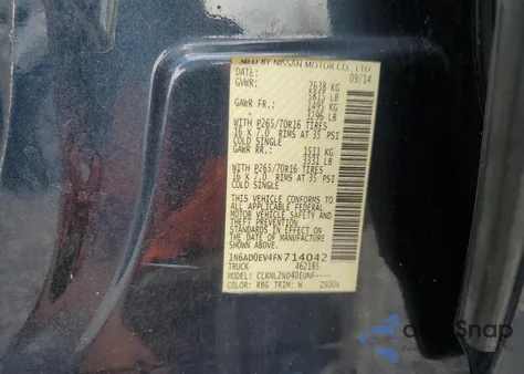 2015 Nissan Frontier S из США, поврежденный, VIN 1N6AD0EV4FN714042